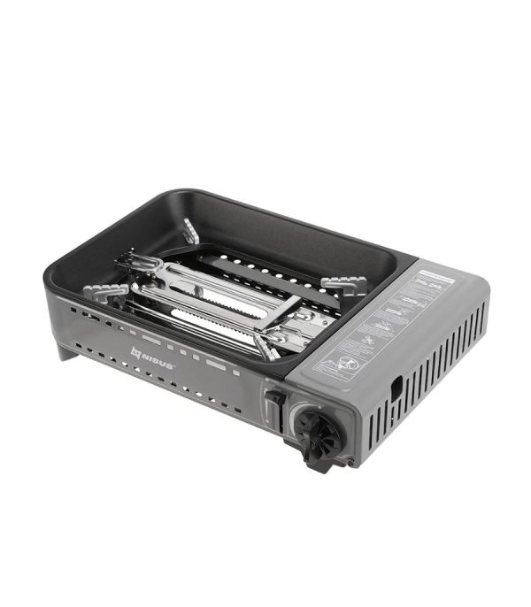 Набор туристический плита газовая в сумке + сковорода и кухонные инструменты