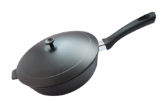 Сковорода 240х60 со съемной бакелитовой ручкой и алюминиевой крышкой