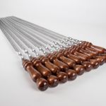 Шампуры плоские с деревянной ручкой