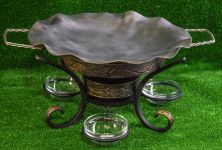 Садж 35 см из нержавеющей стали с подставкой "Семейный"