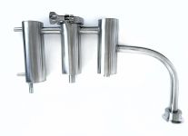 ДИСТИЛЯЦИОННАЯ ГОЛОВА 3 (под кламп 1,5" Выход под воду 10 мм, 2 сухопарник с краном слива