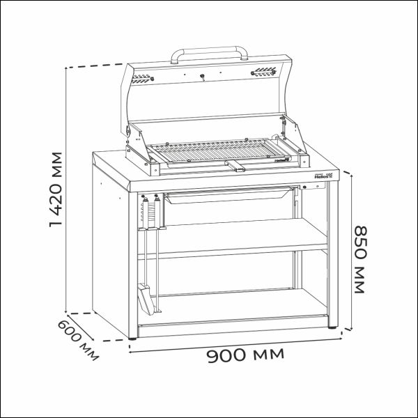 Модуль уличной кухни SMART-900 Мангал-термо
