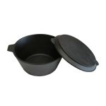 Кастрюля чугунная 2.5 литра с крышкой сковородой