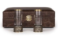 Набор стопок "Охотники на привале" в футляре