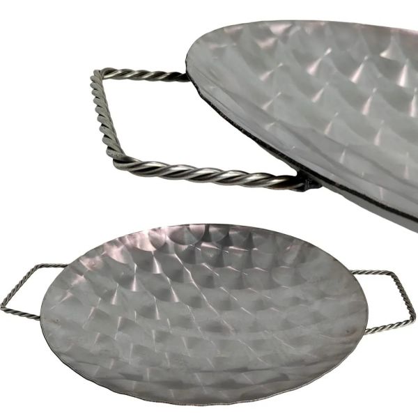 Садж из нержавеющей стали с плетеными ручками 400 мм