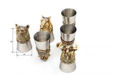 Стопки перевертыши "Разные звери" (метал) 