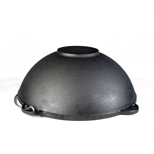 Казан чугунный походный  8л с алюминиевой крышкой