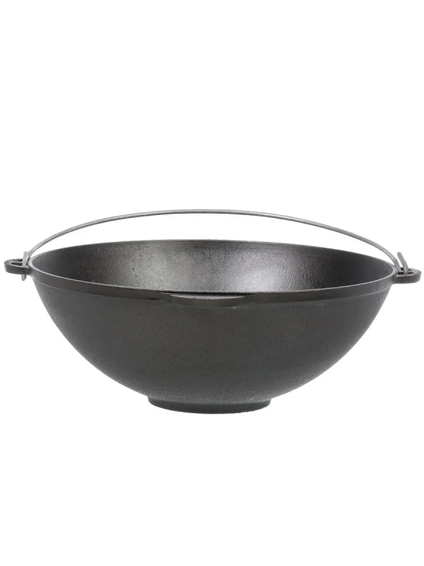 Казан чугунный походный  8л с алюминиевой крышкой